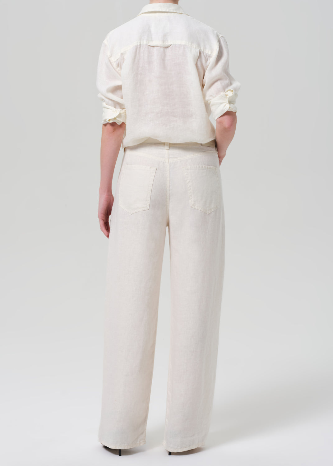Brynn Drawstring Linen Trouser in Vanilla