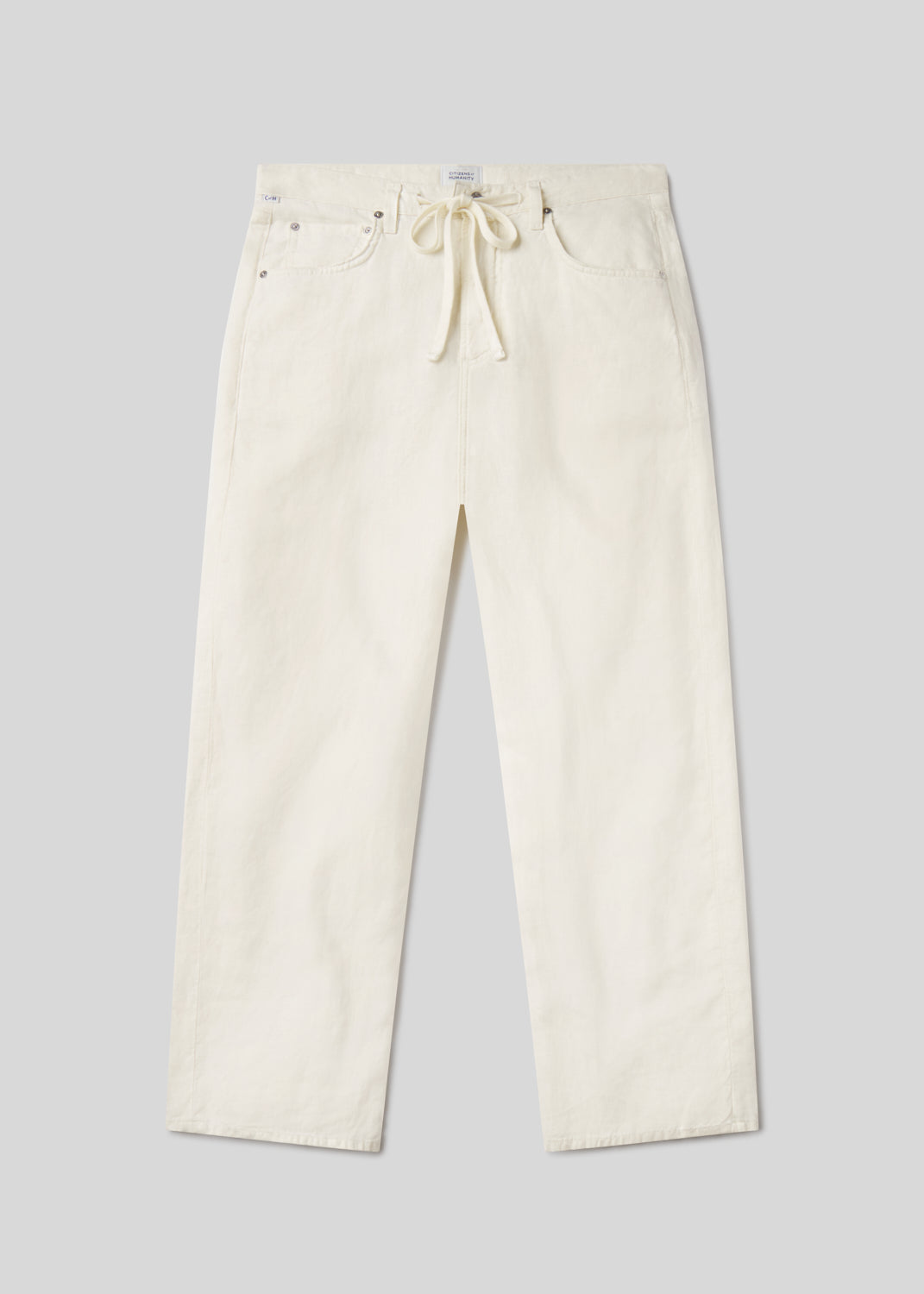 Brynn Drawstring Linen Trouser in Vanilla