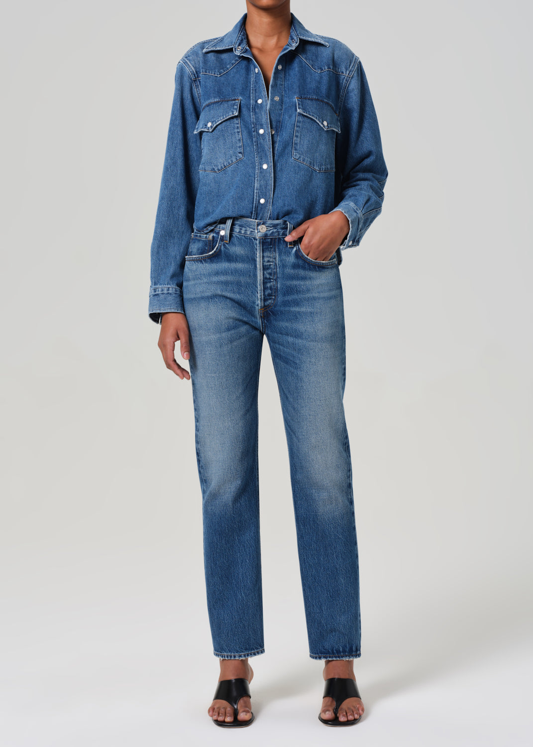 Cropped Western Shirt in Chaya