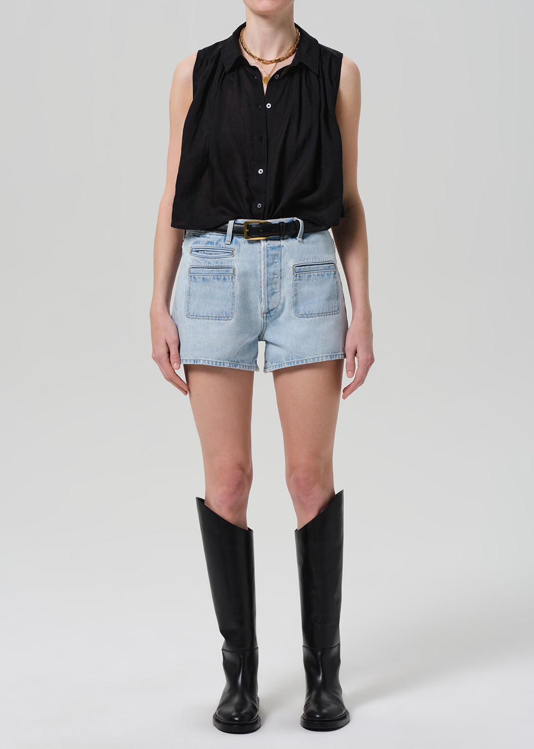 Marlow Welt Pocket Short in Skyscape