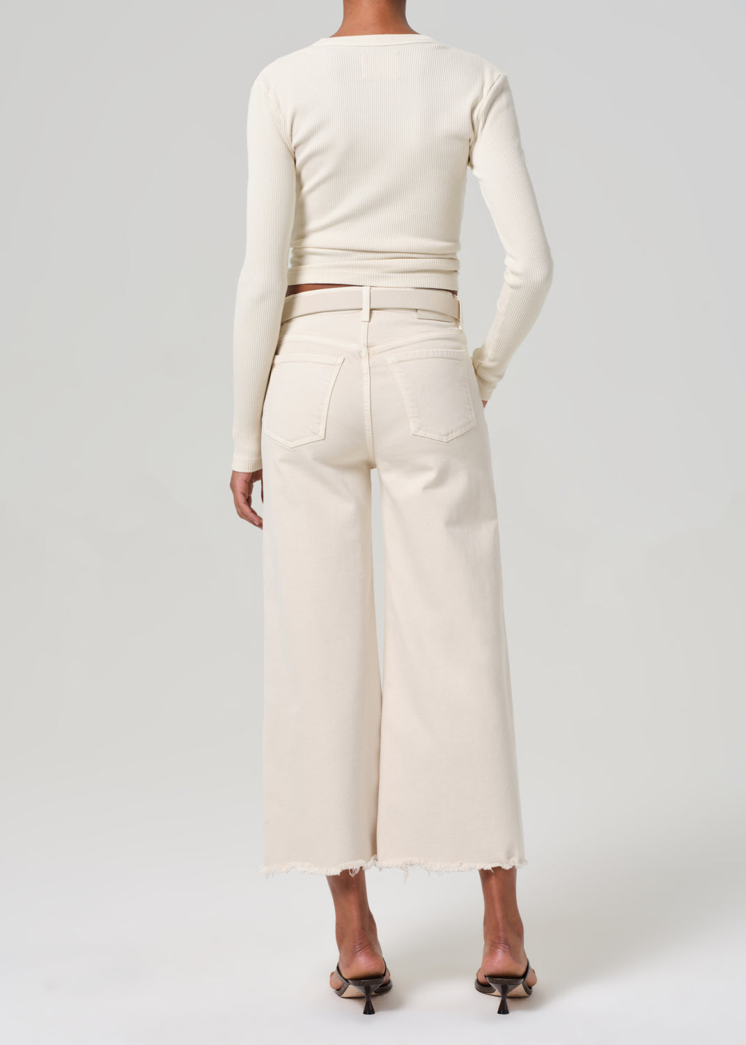 Lyra Wide Leg Crop in Almondette