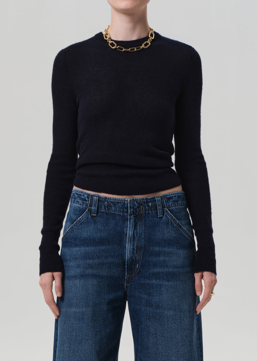 Alessia Crewneck Sweater in Navy