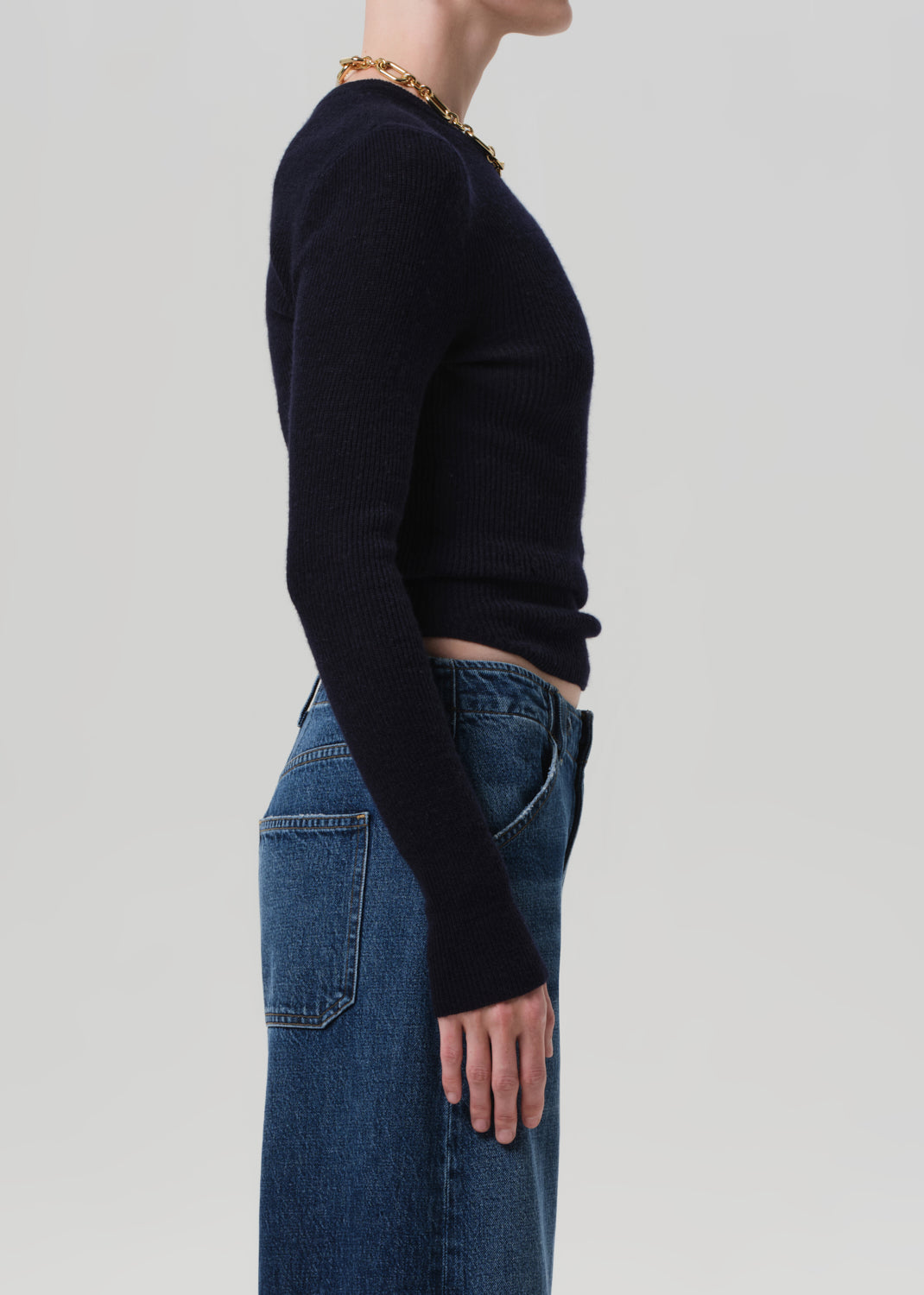 Alessia Crewneck Sweater in Navy