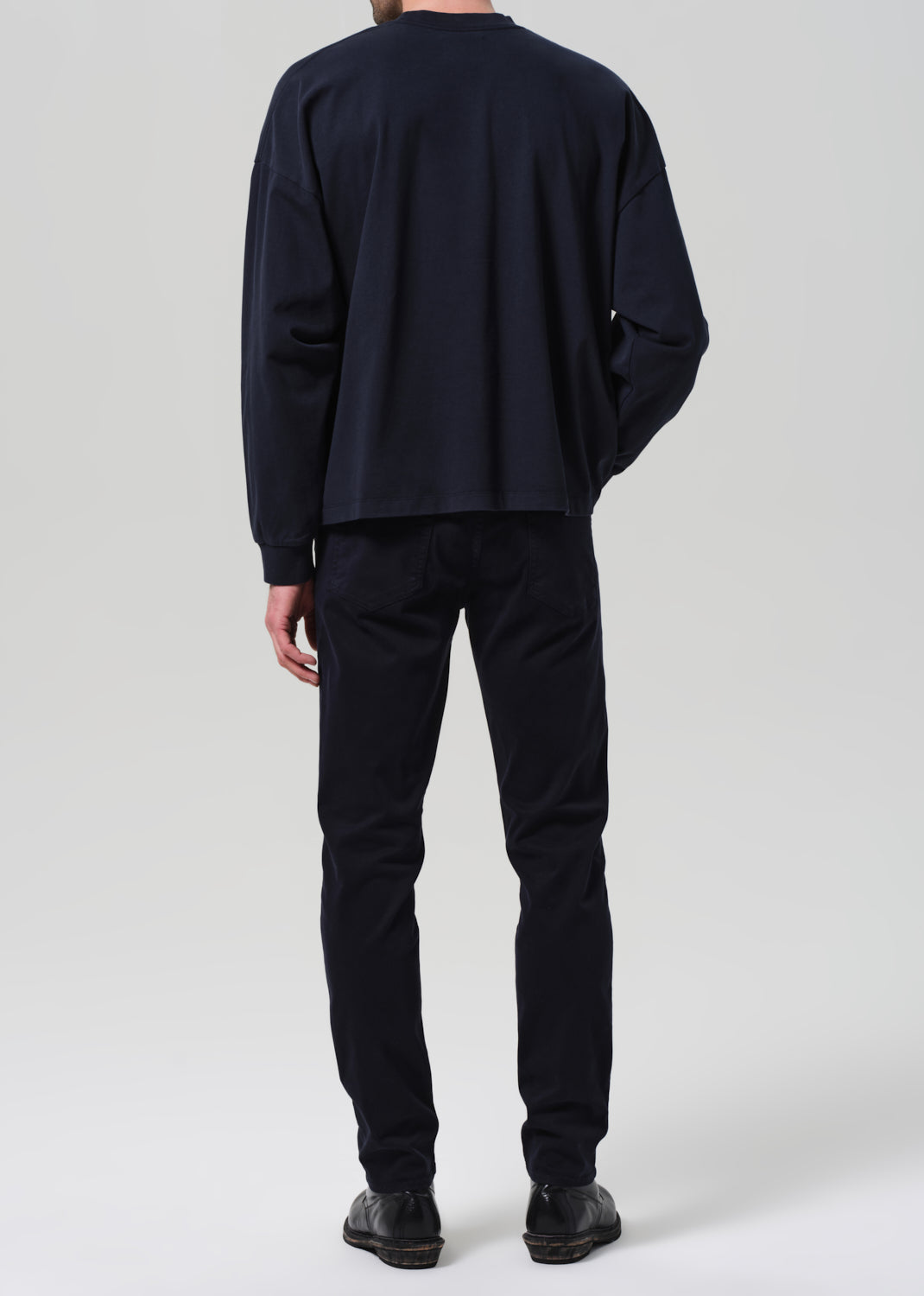 London Tapered Slim Brushed Sateen in Deep Navy