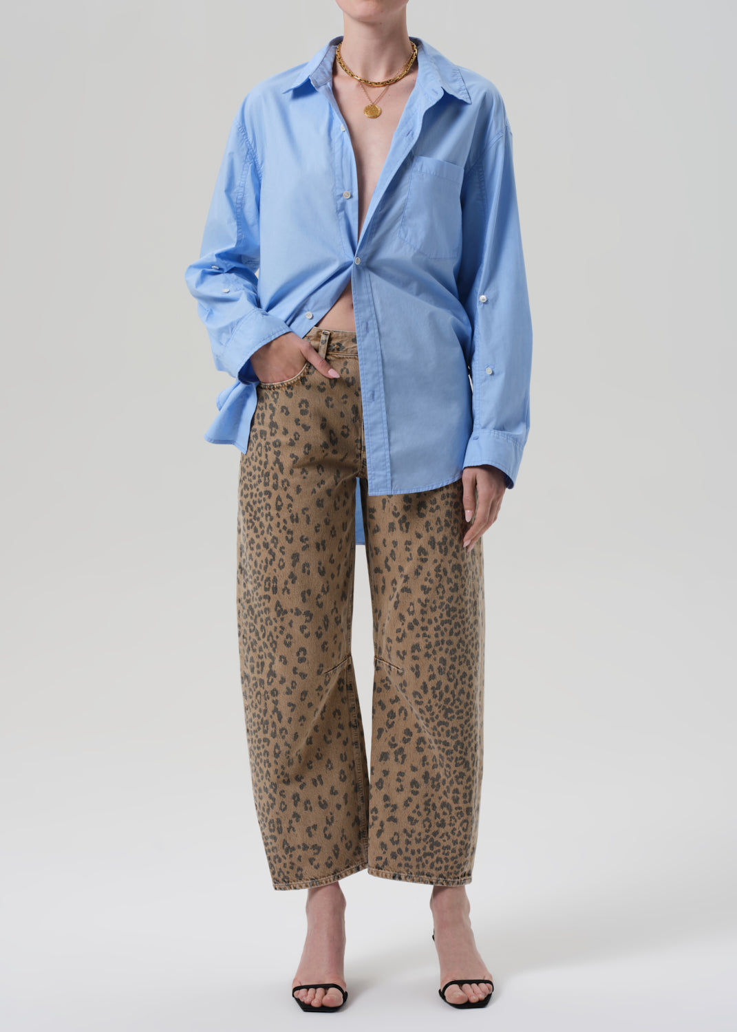 Miro Relaxed Jean in Natural Cheetah
