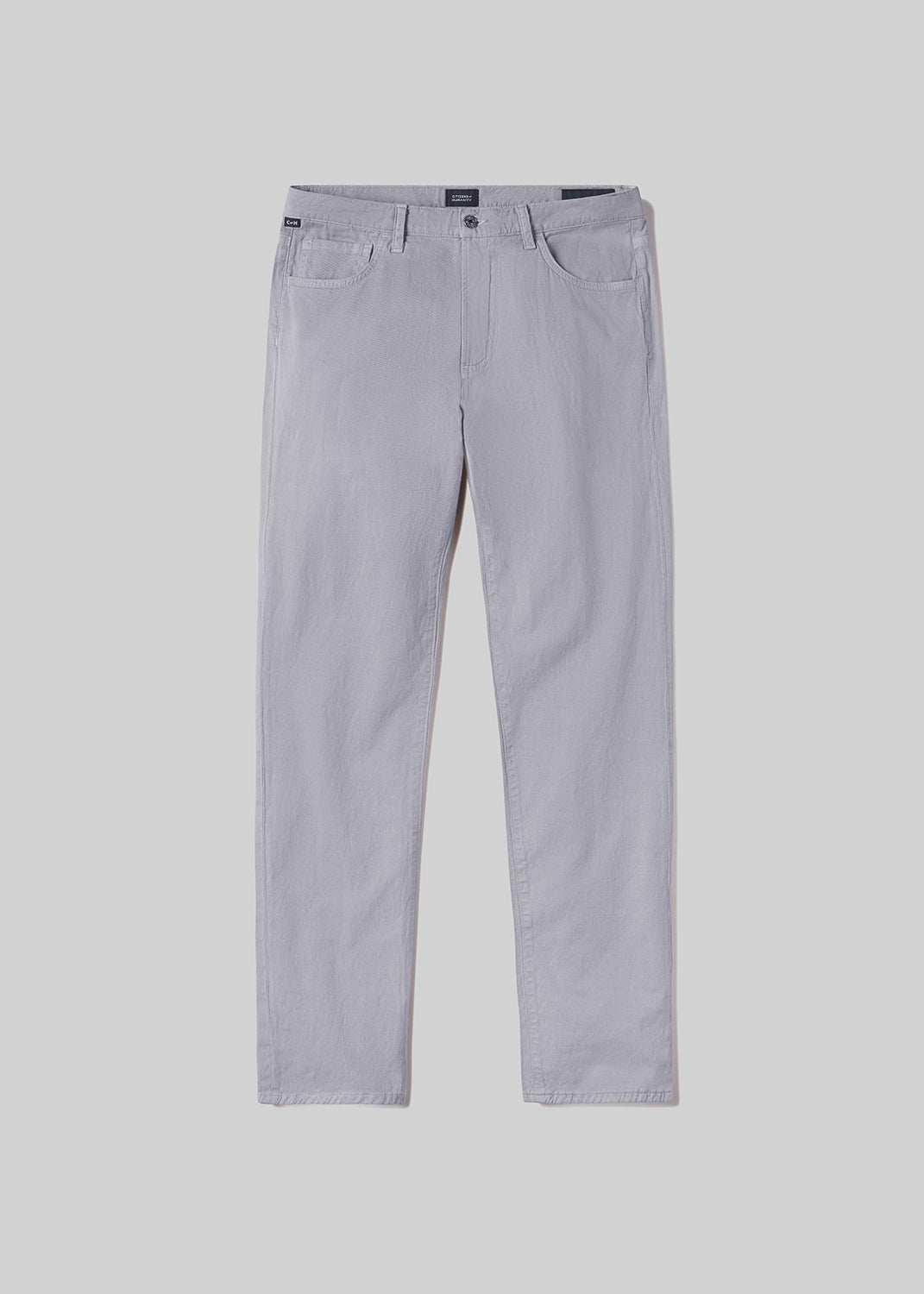 Gage Slim Straight Stretch Linen in Hematite