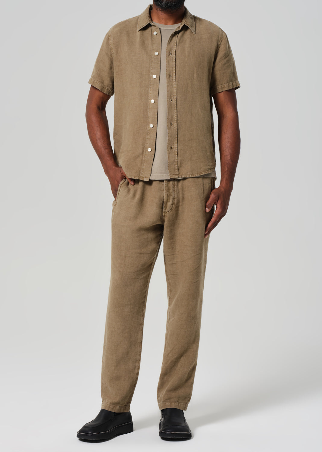 Drawstring Deck Linen Pant in Reservoir