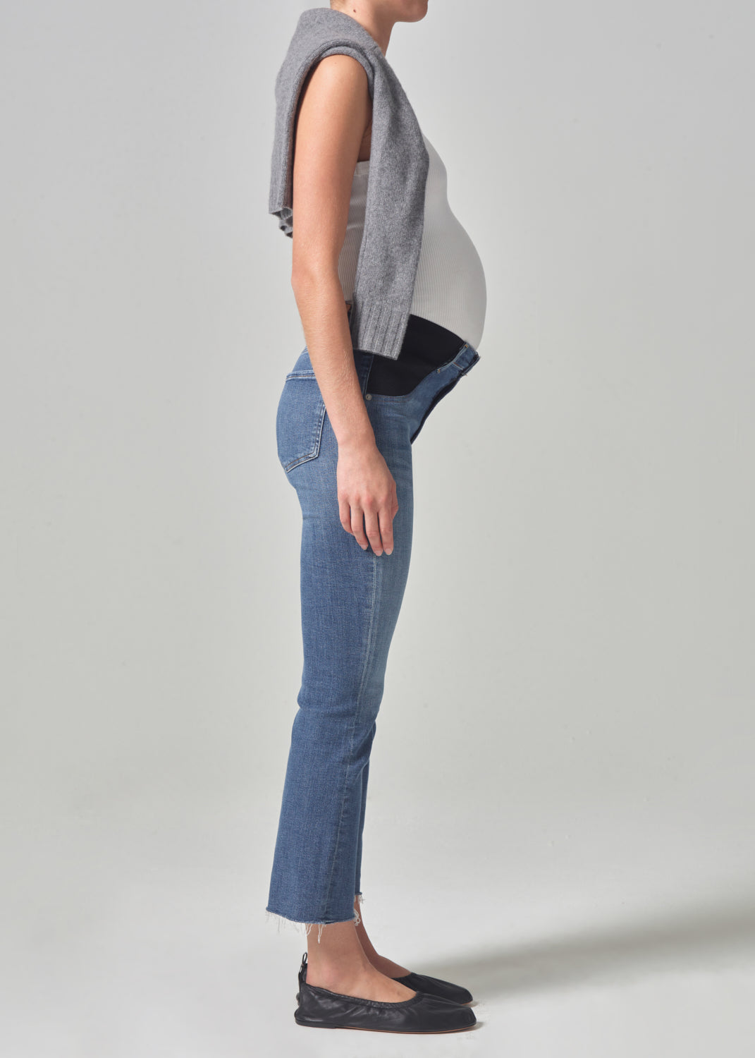 Maternity Isola Mid Rise Cropped Boot in Lawless
