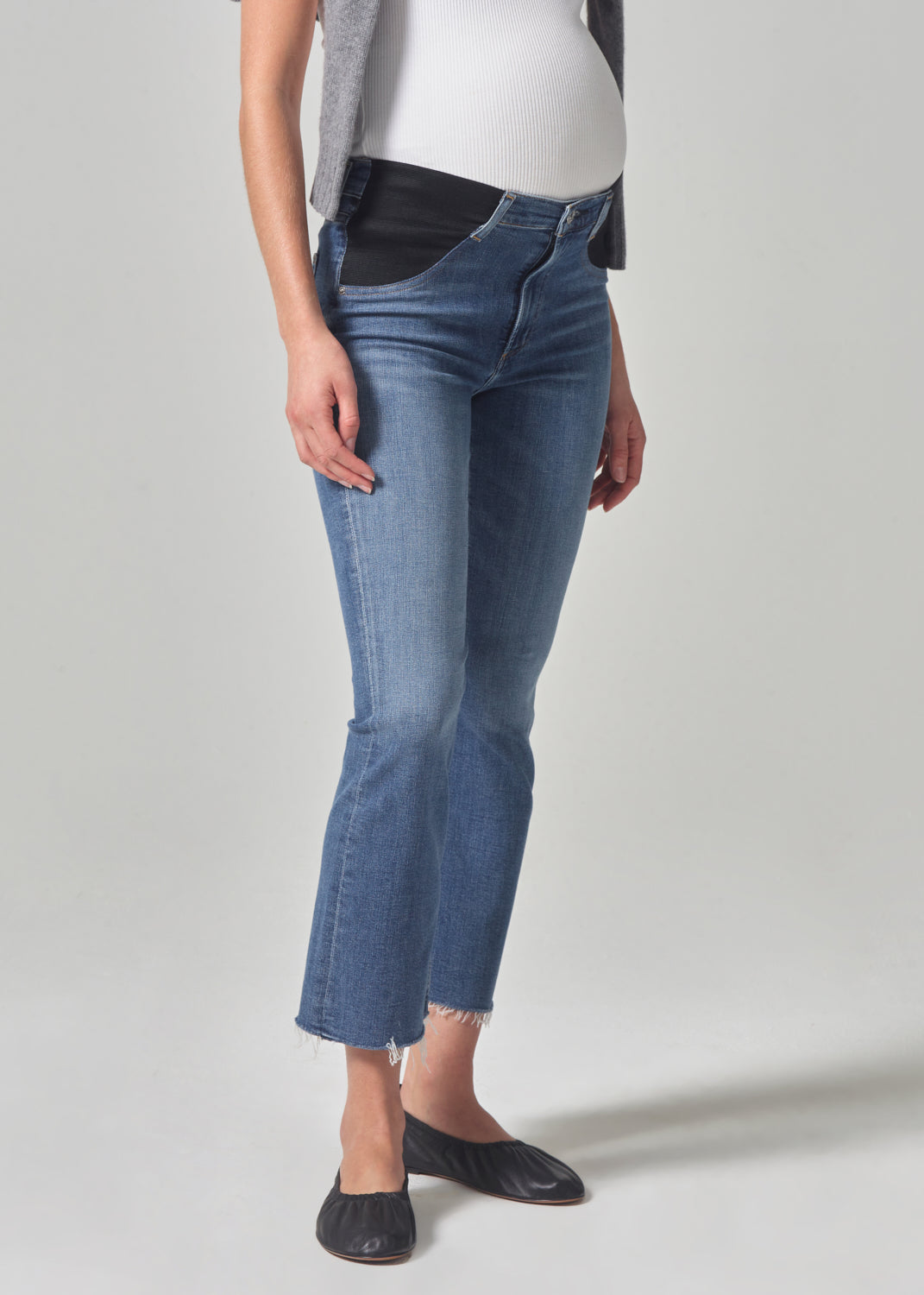 Maternity Isola Mid Rise Cropped Boot in Lawless