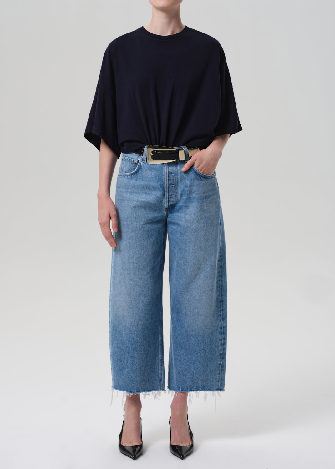 Ayla Raw Hem Crop in Corrin