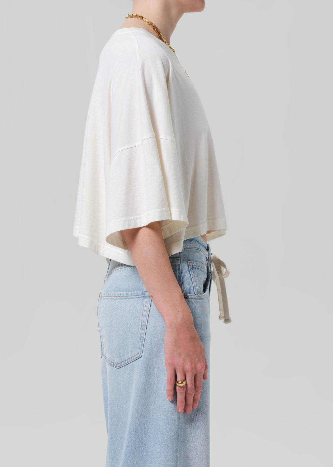 Crop Cape Tee in Pashmina