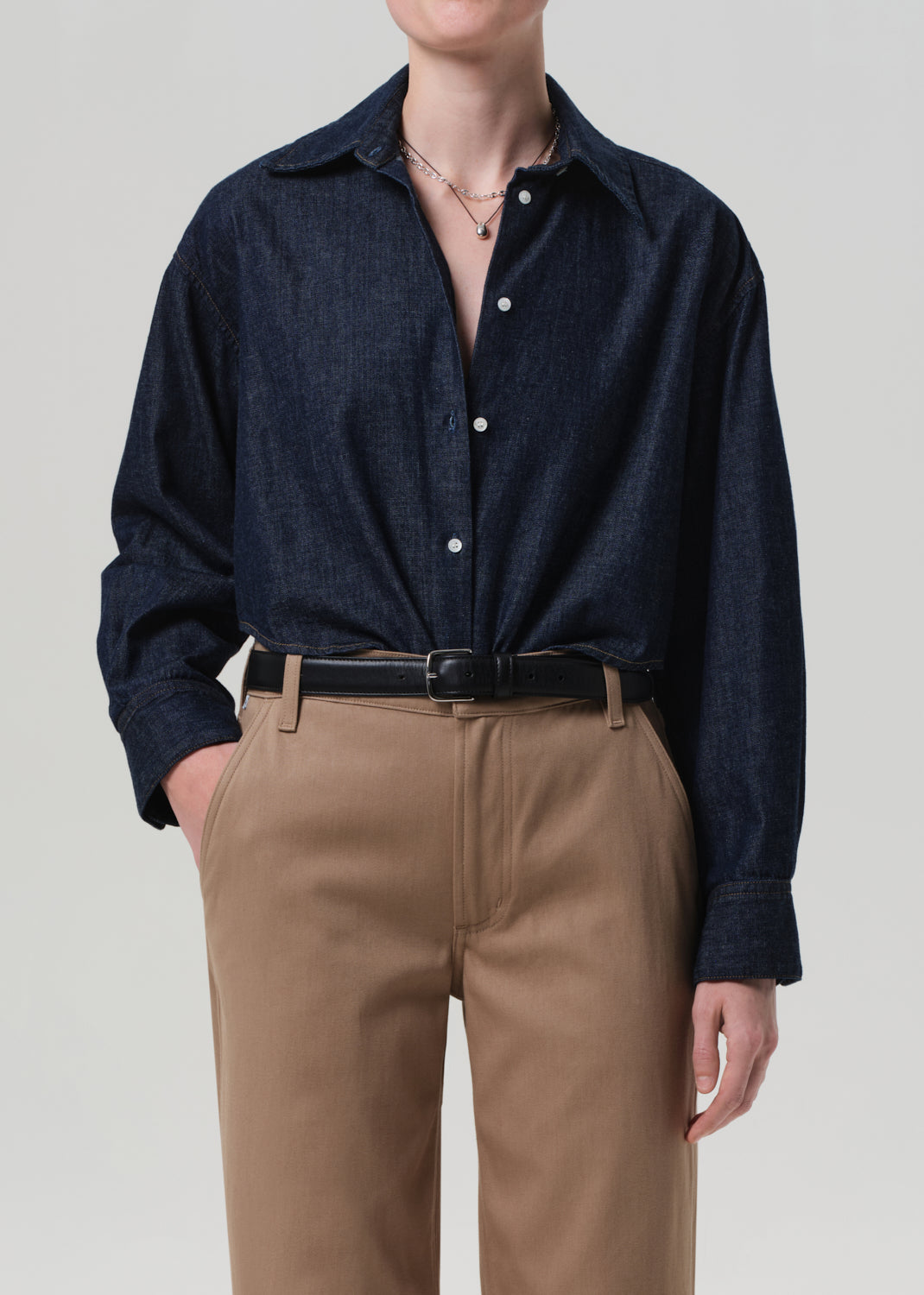 Ana Cropped Shirt in Piave